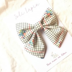 Big floral checkered bow