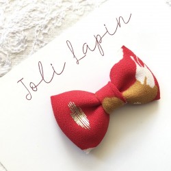 Mini red& gold bow