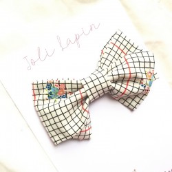 Crossed floral checkered bow