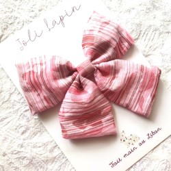Big pink floral stripes bow