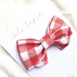 Crossed red vichy bow