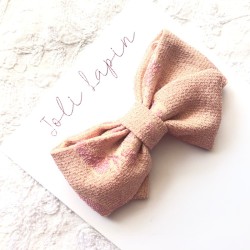 Crossed glitter pink bow