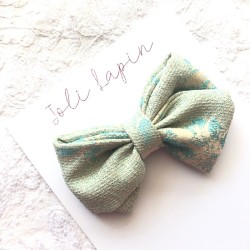 Crossed glitter mint bow