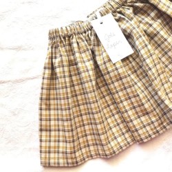 Checkered mustard skirt