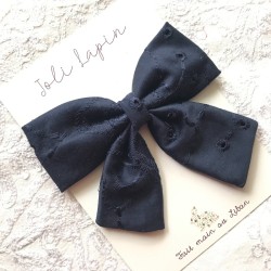 Big navy embroideries bow