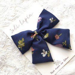 Big navy nature floral bow