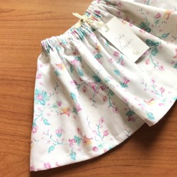 Pink and blue flowers skirt
