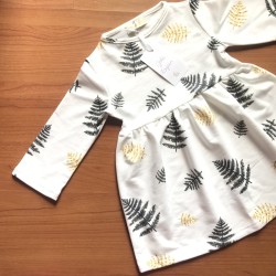 Leaves printed cotton dress
