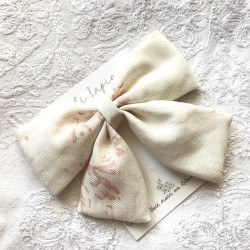 Big white and pink printed bow