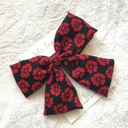 Big red and black flowers bow