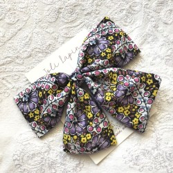 Big purple & yellow floral bow