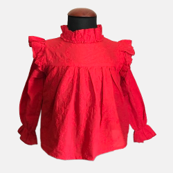 Red embroidered shirt with...