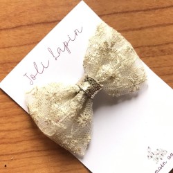 Classic festive gold lace bow