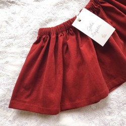 Red corduroy skirt