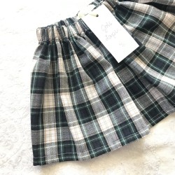 Navy and green tartan skirt