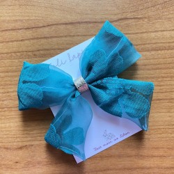 Big teal & gold bow