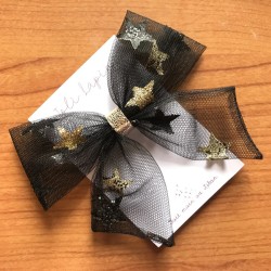 Big black and gold stars bow